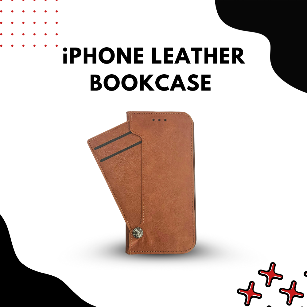 iPhone Leather Bookcase - for iPhone 11-14
