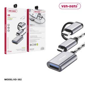 2-in-1 USB C + Micro to USB Connector OTG Adapter for Versatile Connectivity